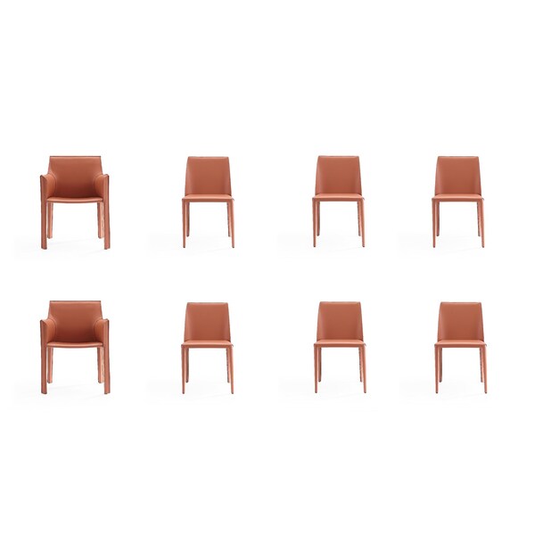 Manhattan Comfort Paris 8-Piece Dining Chairs in Clay, PK8 6-DC3432-CY - main